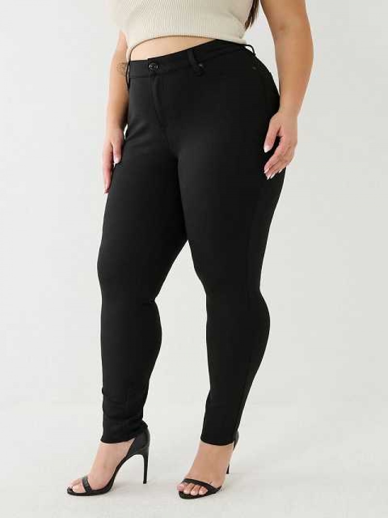 True Religion Plus Jennie Ponte Skinny Jeans Dam Svarta | FKX863591