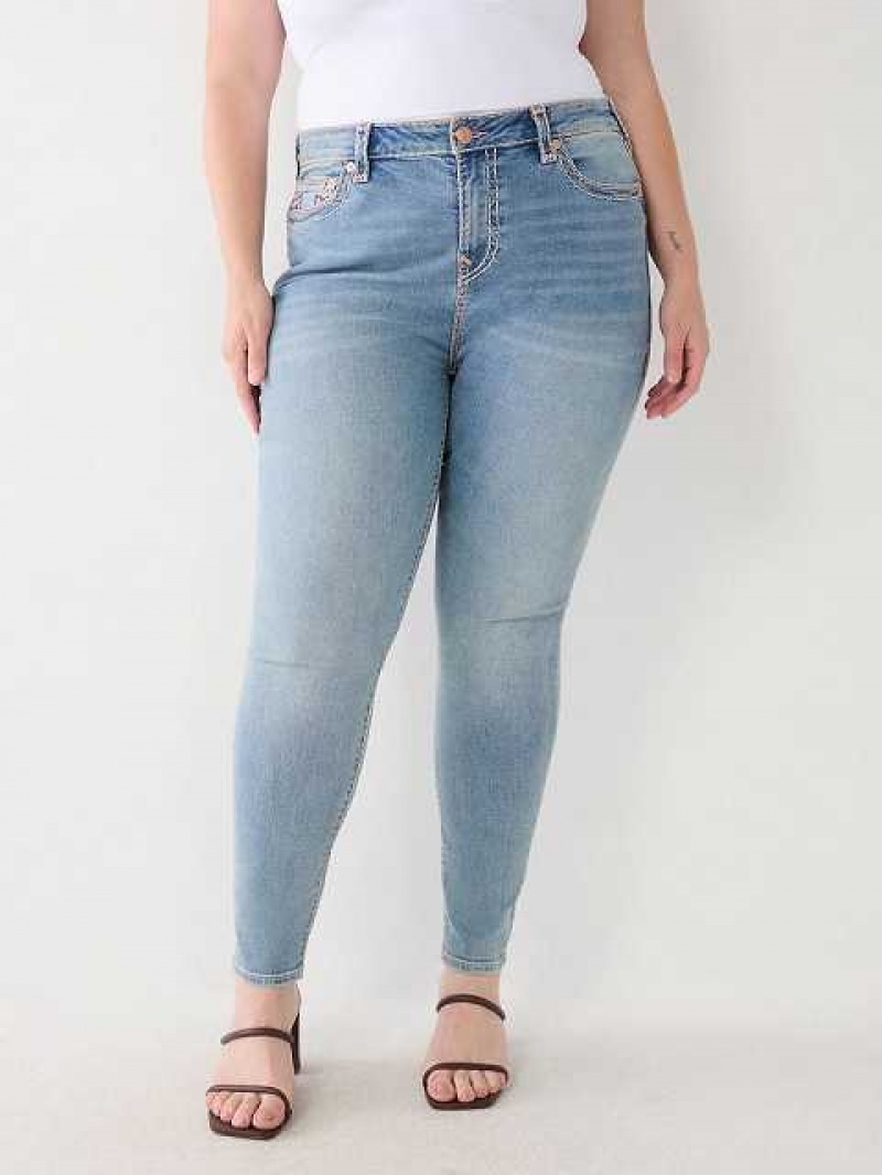 True Religion Plus Jennie Skinny Jeans Dam Blå | LNV346092