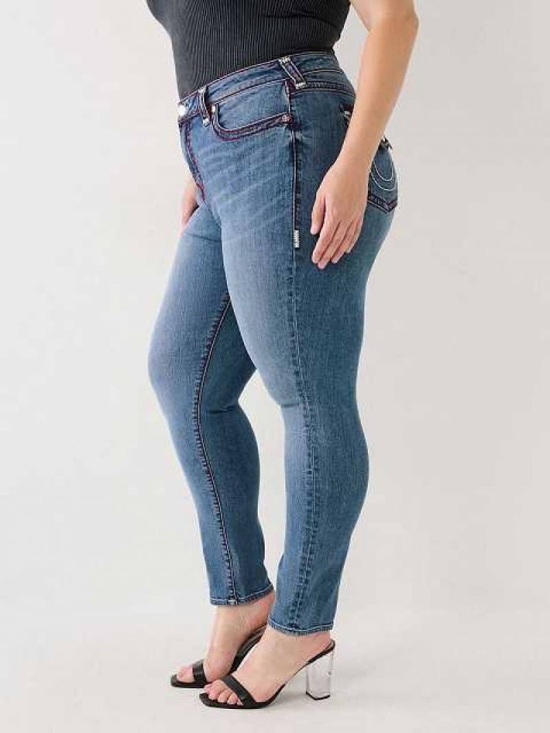 True Religion Plus Jennie Skinny Jeans Dam Blå | KQB761389