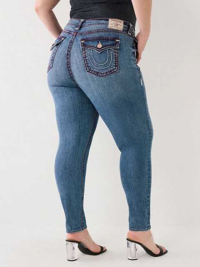 True Religion Plus Jennie Skinny Jeans Dam Blå | KQB761389