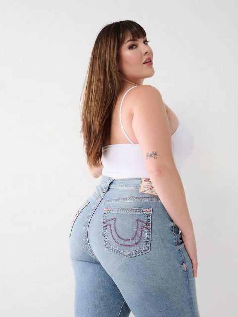 True Religion Plus Jennie Super T Curvy Skinny Jeans Dam Blå | GSX687390