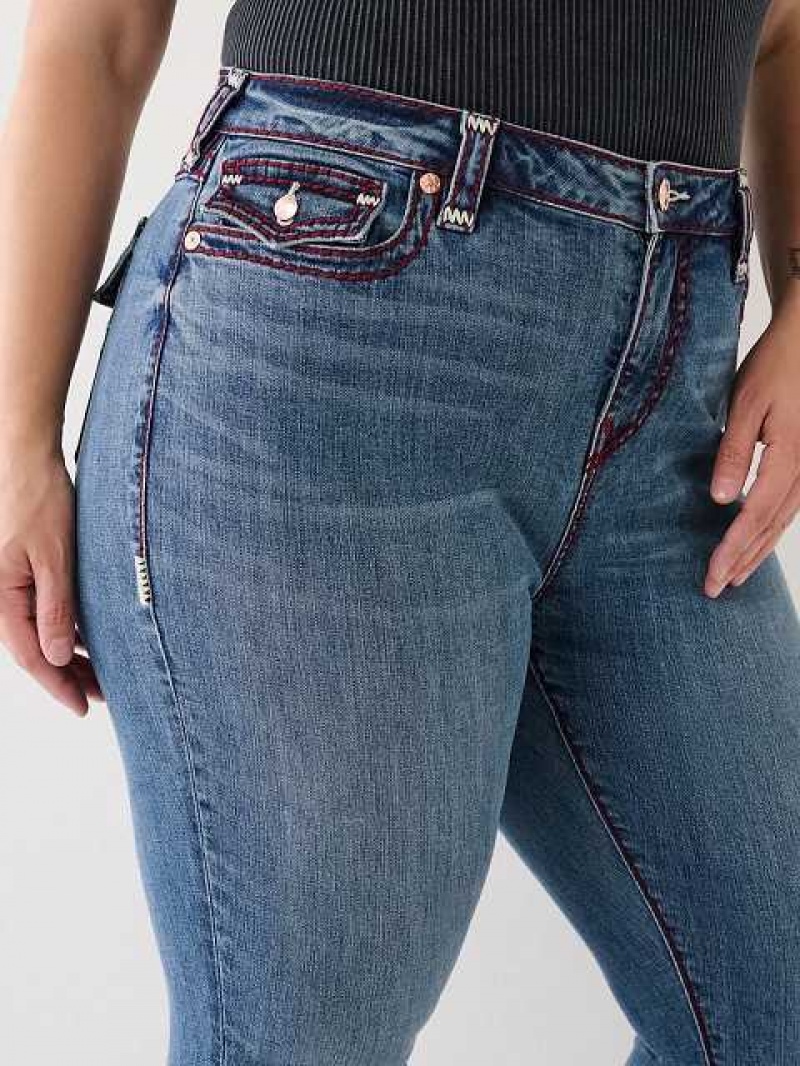 True Religion Plus Jennie Super T Curvy Skinny Jeans Dam Blå | IOX072164