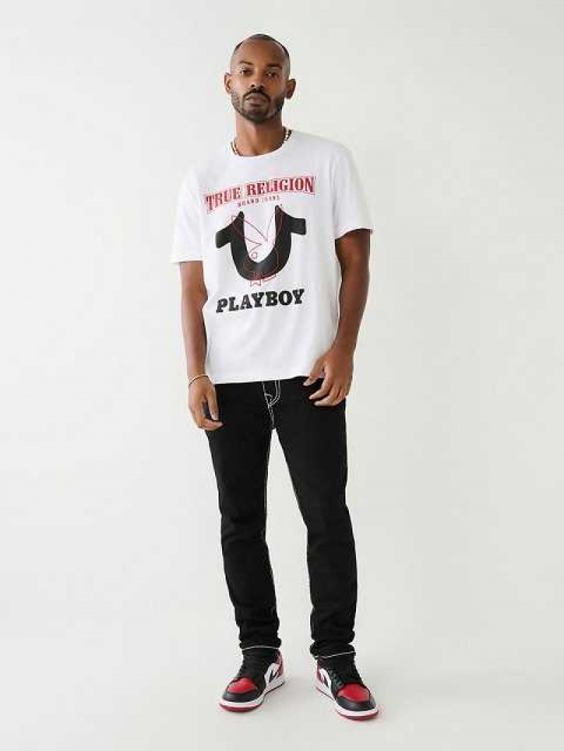 True Religion Relaxed Big T Bunny T-shirt Herr Vita | LEN590678