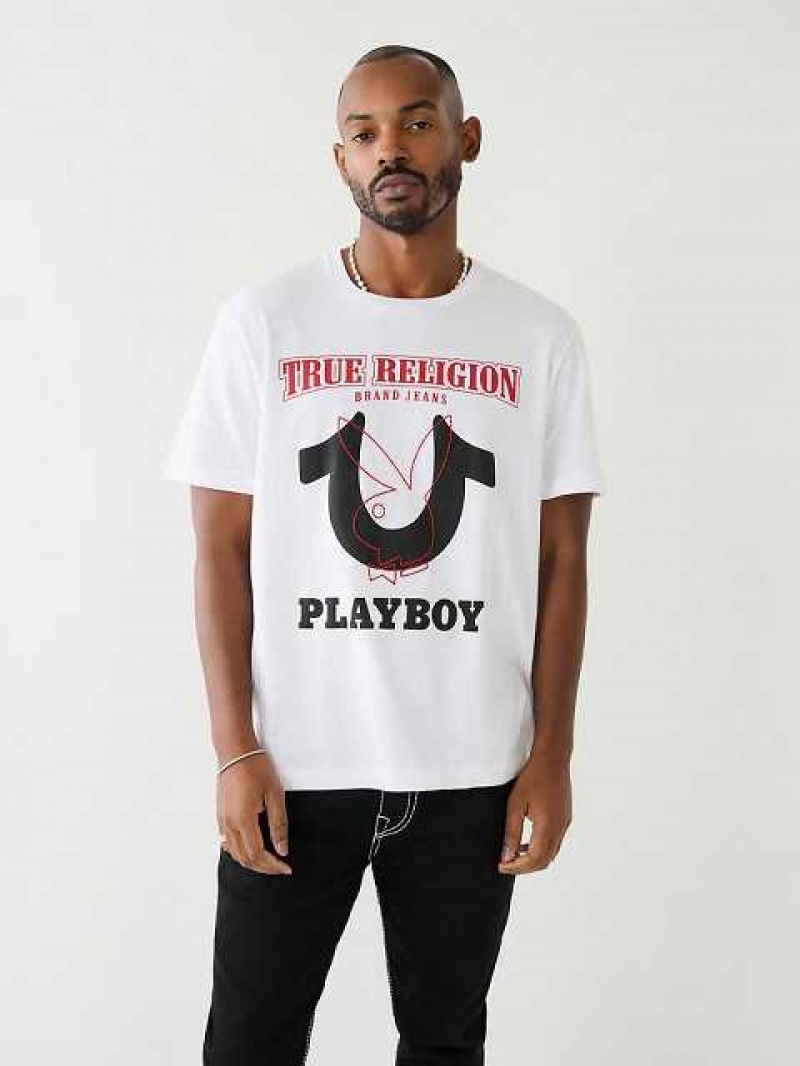 True Religion Relaxed Big T Bunny T-shirt Herr Vita | LEN590678