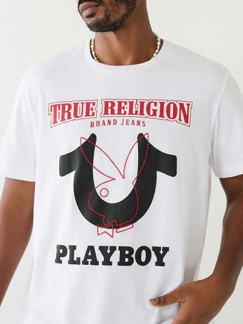 True Religion Relaxed Big T Bunny T-shirt Herr Vita | LEN590678