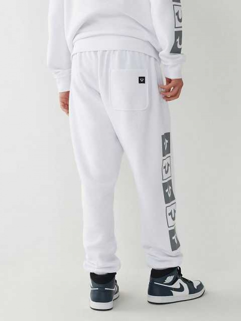 True Religion Relaxed Logo Joggingbyxor Herr Vita | FKI924178