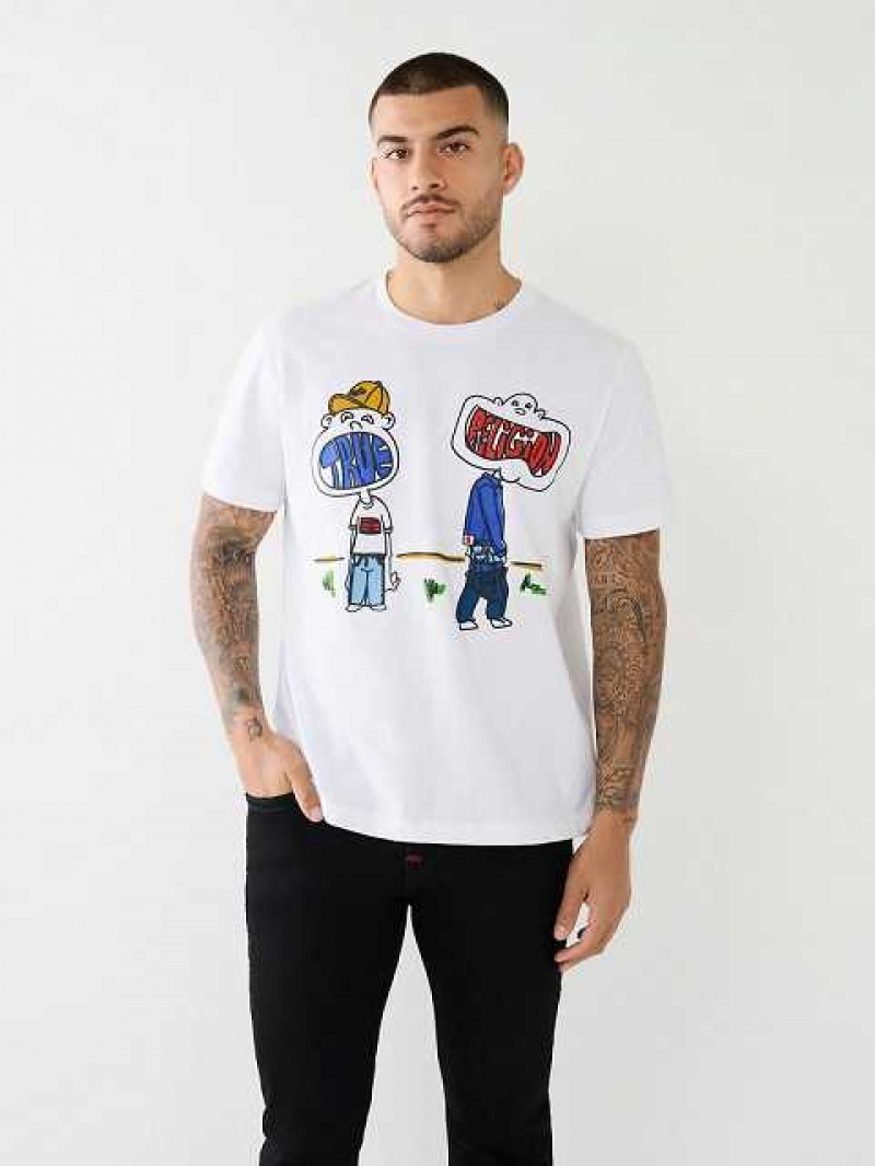 True Religion Relaxed True Boy T-shirt Herr Vita | EYK528740