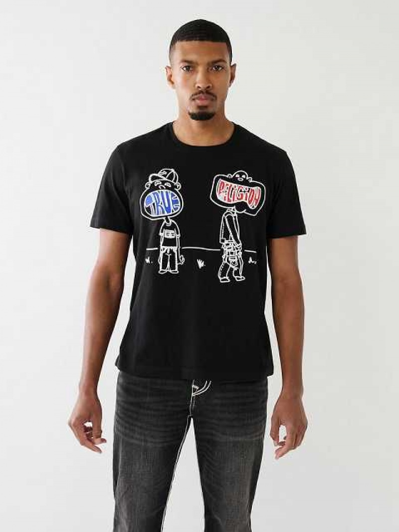 True Religion Relaxed True Boy T-shirt Herr Svarta | YRO418305