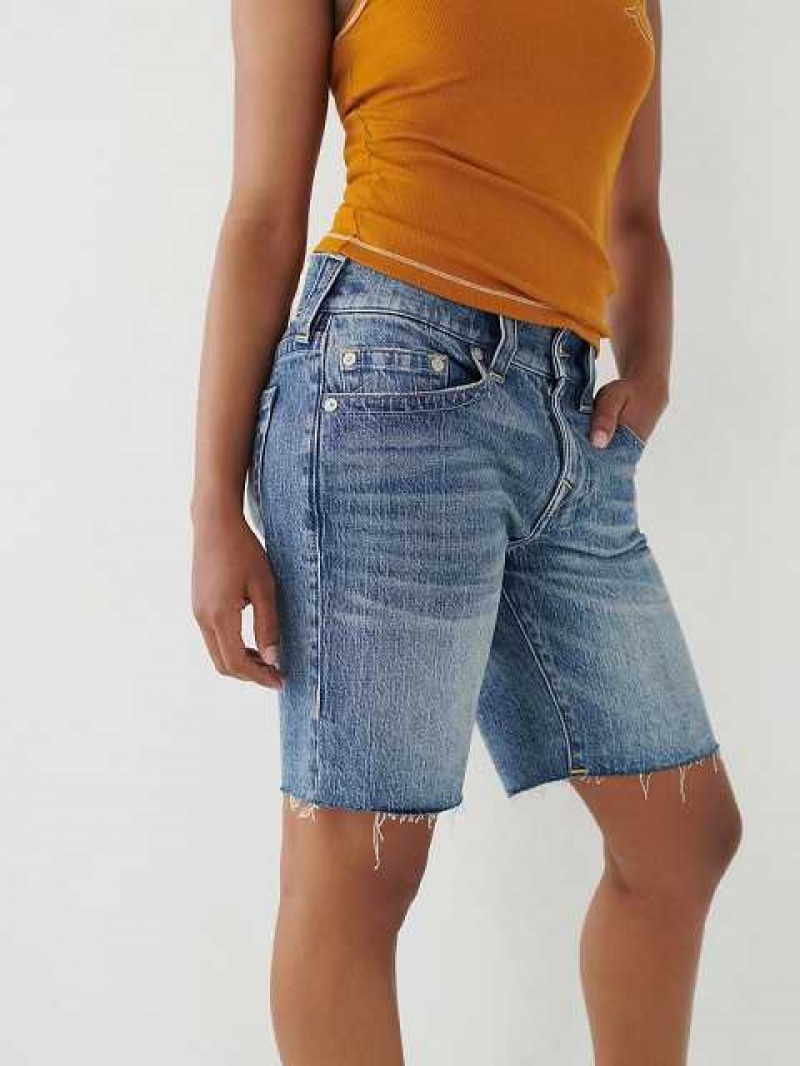 True Religion Ricki Relaxed Shorts Dam Blå | BGW154327