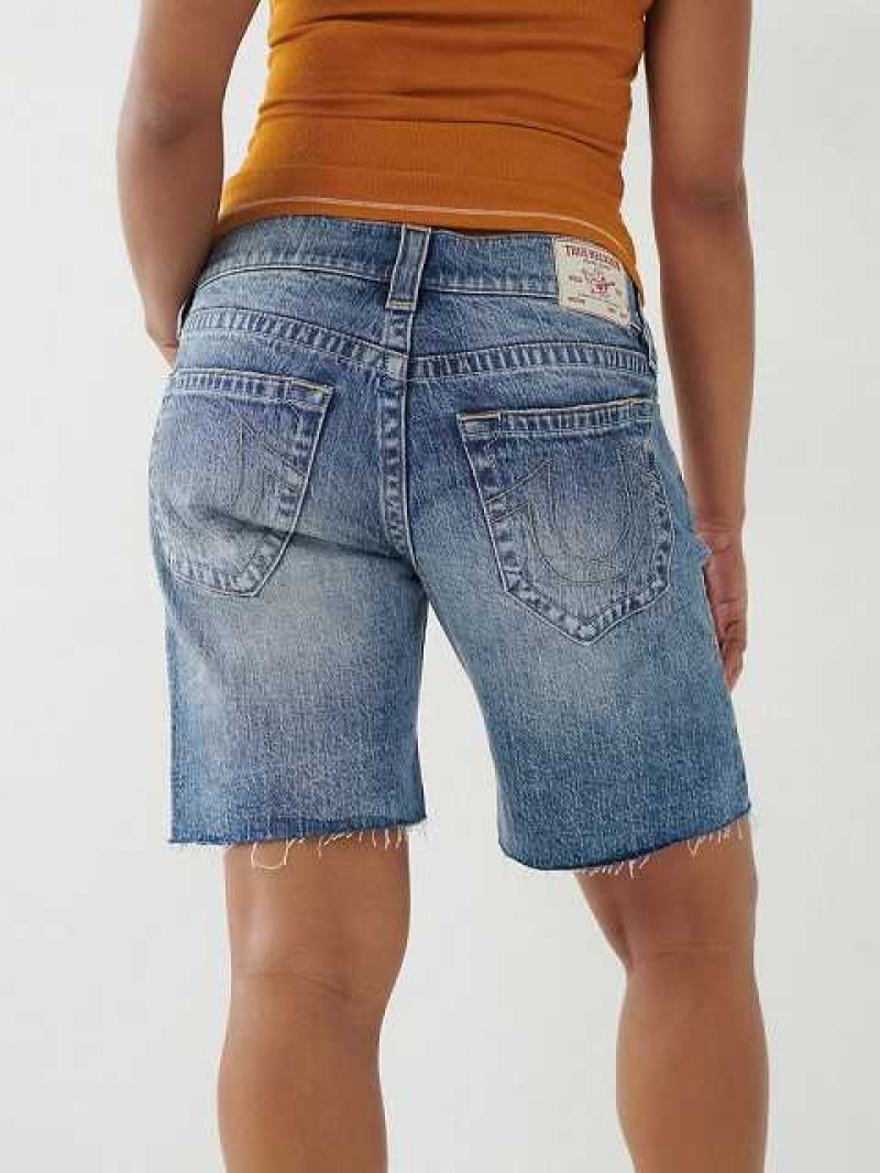 True Religion Ricki Relaxed Shorts Dam Blå | BGW154327