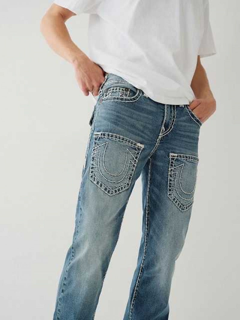 True Religion Ricky 7-pocket Straight Jeans Herr Blå | SNV267403