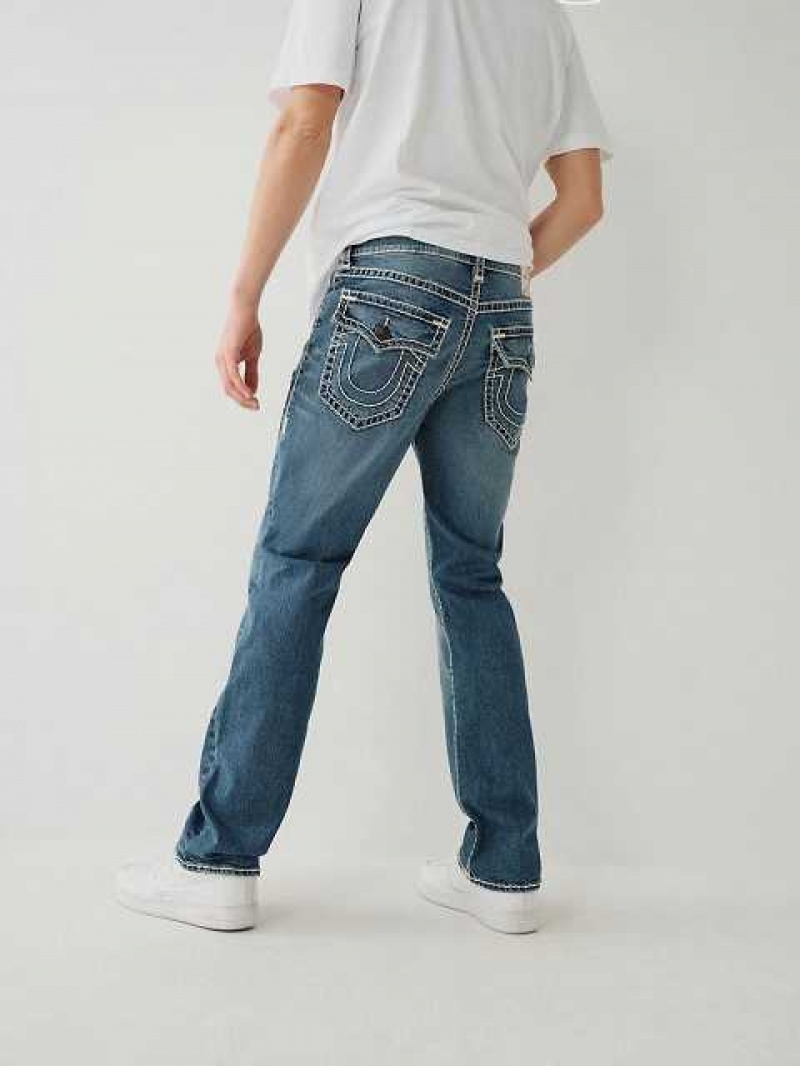 True Religion Ricky 7-pocket Straight Jeans Herr Blå | SNV267403