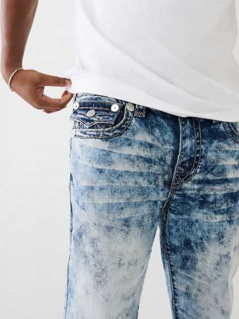 True Religion Ricky Acid Wash Straight Jeans Herr Tvätt | YRQ621475