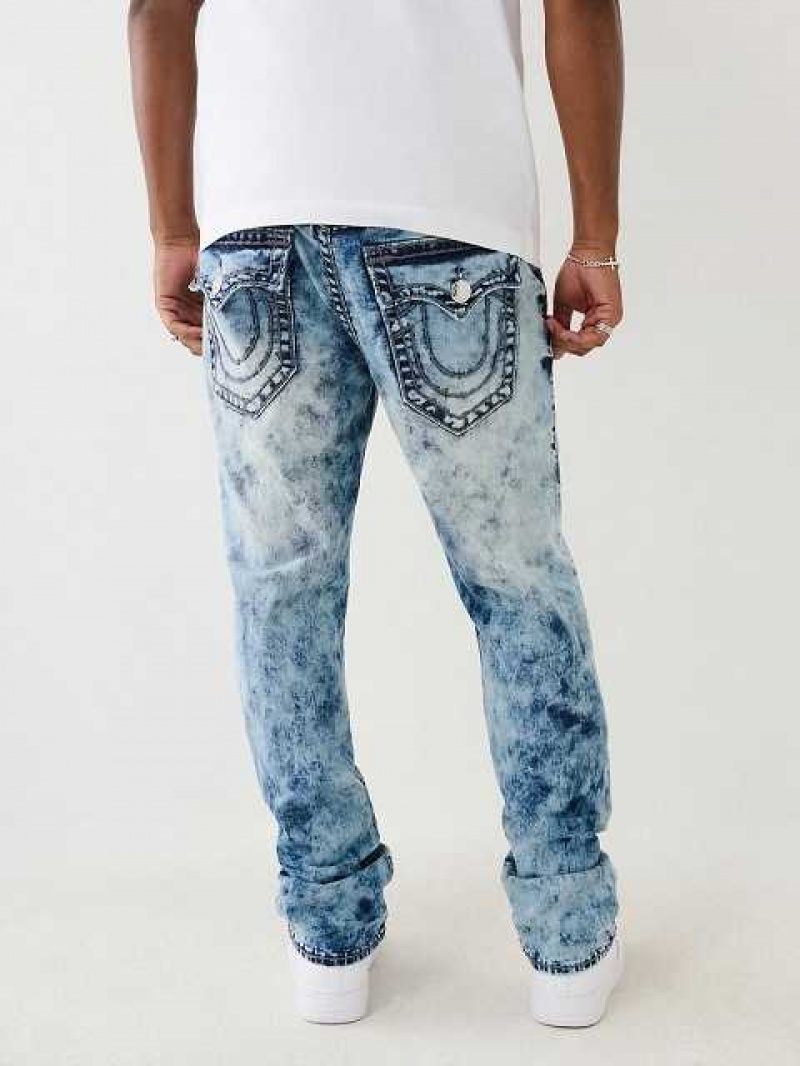 True Religion Ricky Acid Wash Straight Jeans Herr Tvätt | YRQ621475