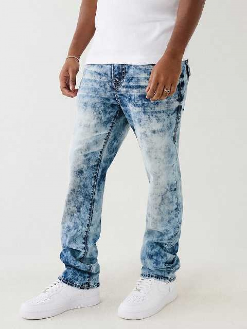 True Religion Ricky Acid Wash Straight Jeans Herr Tvätt | YRQ621475