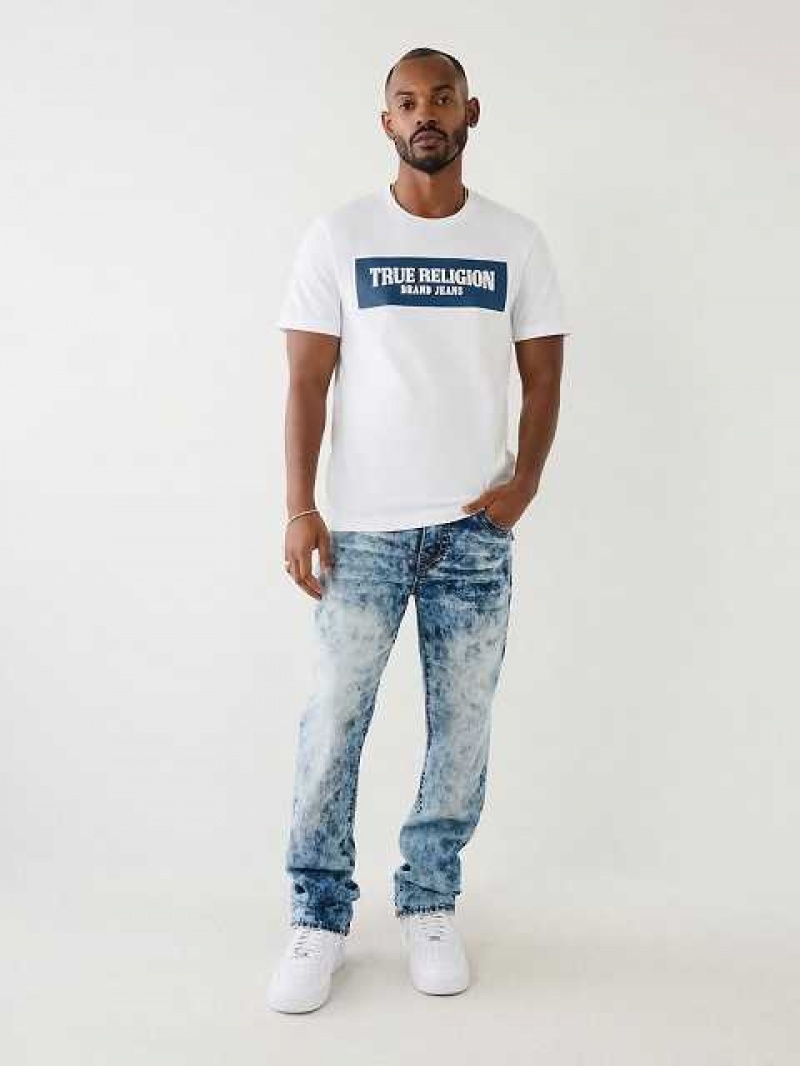 True Religion Ricky Acid Wash Straight Jeans Herr Tvätt | YRQ621475