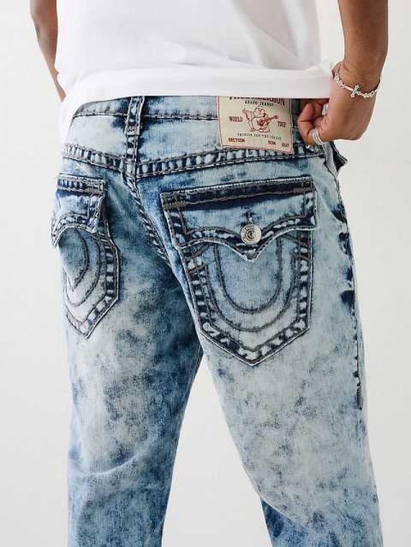 True Religion Ricky Acid Wash Straight Jeans Herr Tvätt | YRQ621475