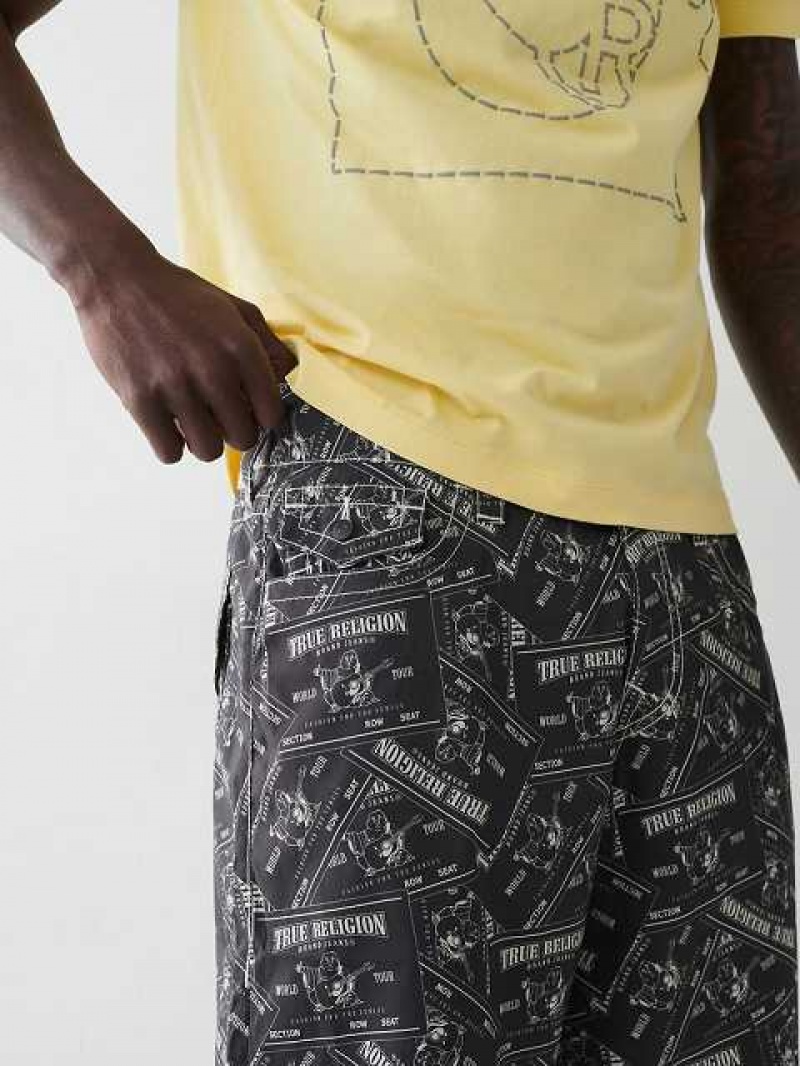 True Religion Ricky Board Shorts Herr Svarta | KQX403821