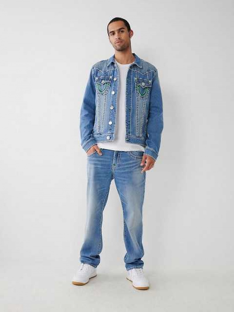 True Religion Ricky Double Raised Hs Straight Jeans Herr Tvätt | NGZ975826