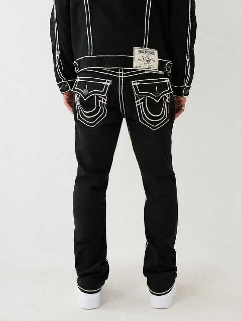 True Religion Ricky Rope Stitch Straight Jeans Herr Svarta | STV948627