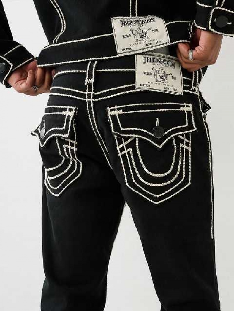 True Religion Ricky Rope Stitch Straight Jeans Herr Svarta | STV948627