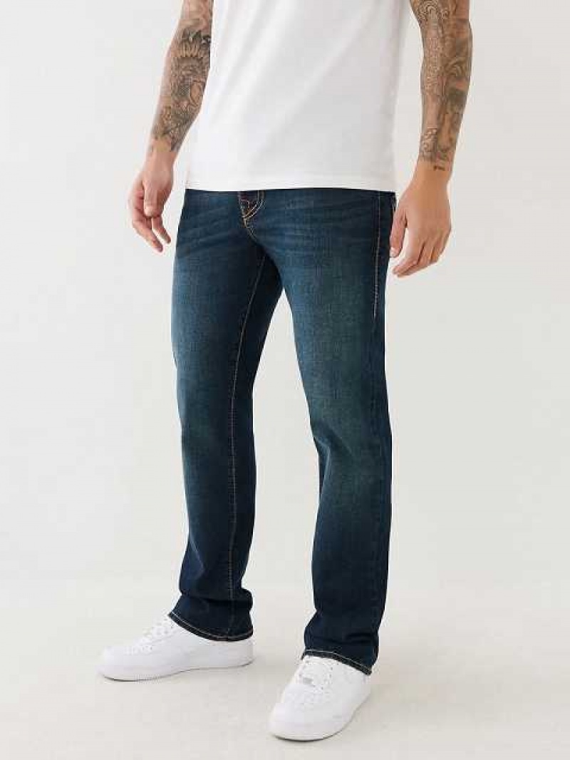 True Religion Ricky Stitch Straight Jeans Herr Mörktvätt | EYZ603429