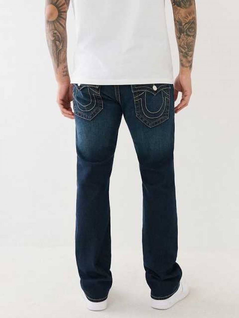 True Religion Ricky Stitch Straight Jeans Herr Mörktvätt | EYZ603429