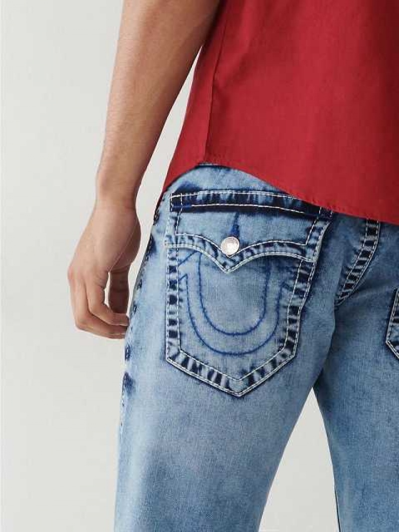 True Religion Ricky Stitch Straight Jeans Herr Blå | RSY932514