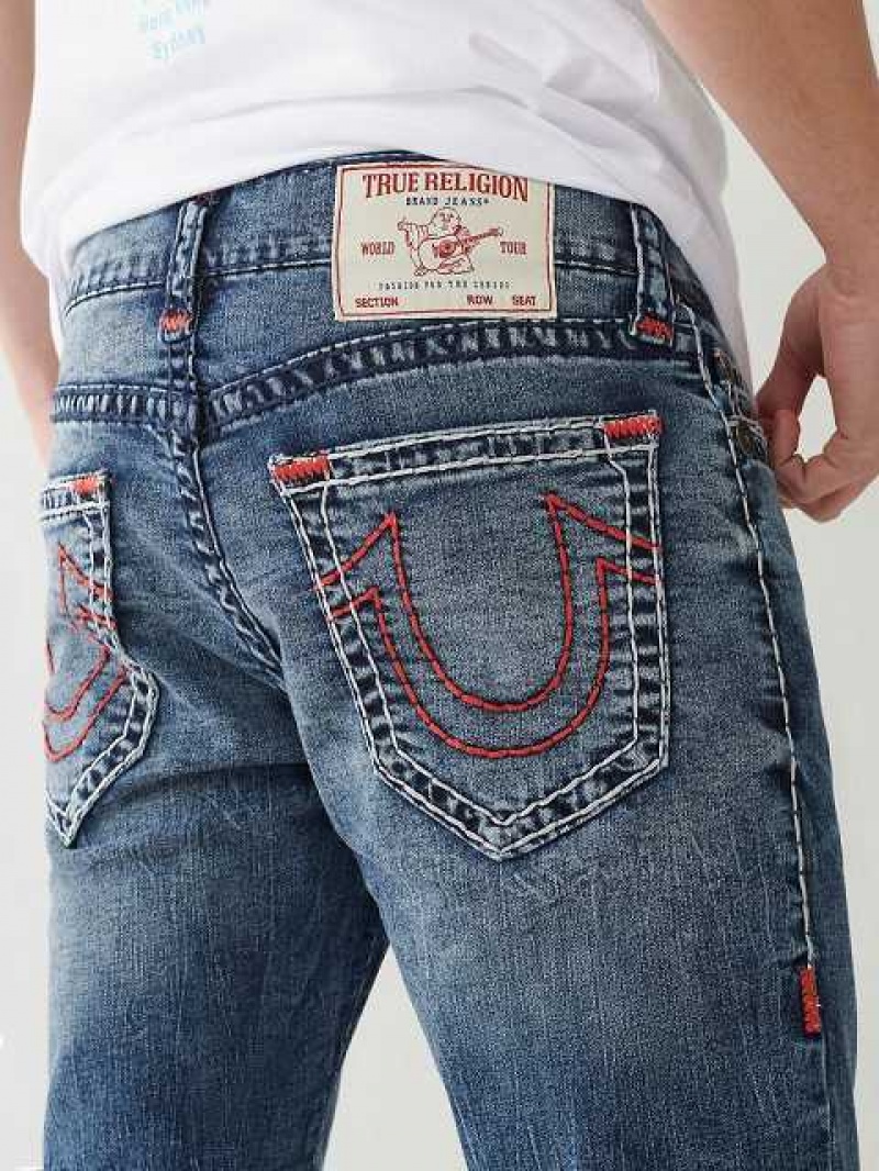 True Religion Ricky Stitch Straight Jeans Herr Blå | SJZ374980