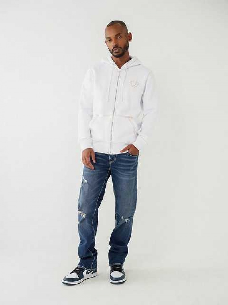 True Religion Ricky Stitch Straight Jeans Herr Blå | OCF932075