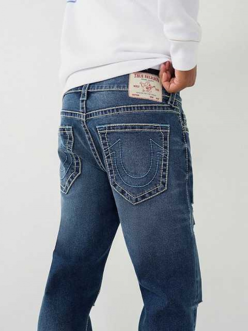 True Religion Ricky Stitch Straight Jeans Herr Blå | OCF932075