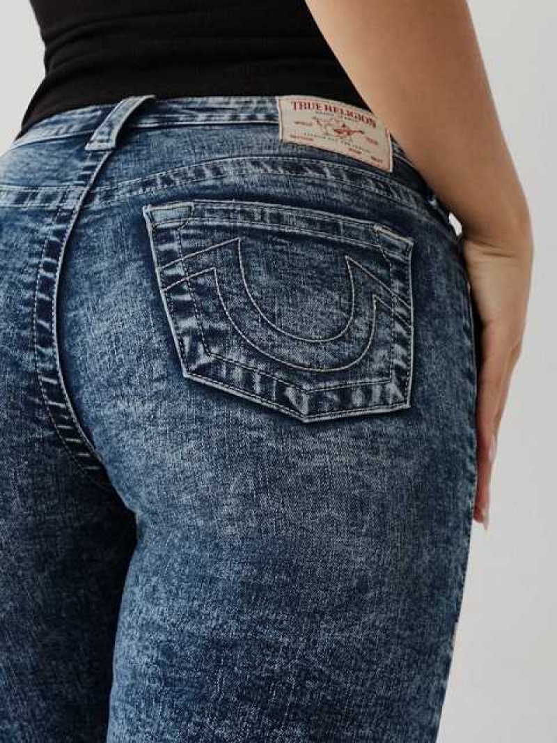 True Religion Riley Knee Shorts Dam Blå | AEW137026