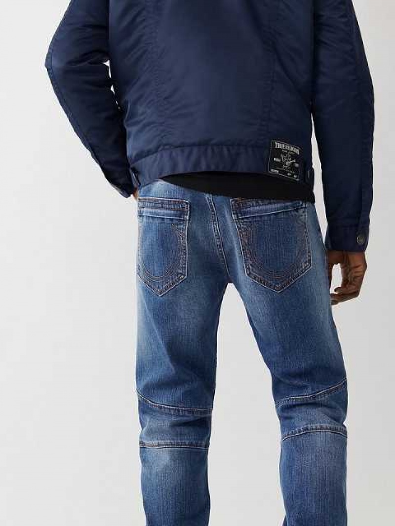 True Religion Rocco Moto Renegade Skinny Jeans Herr Blå | AIF785096