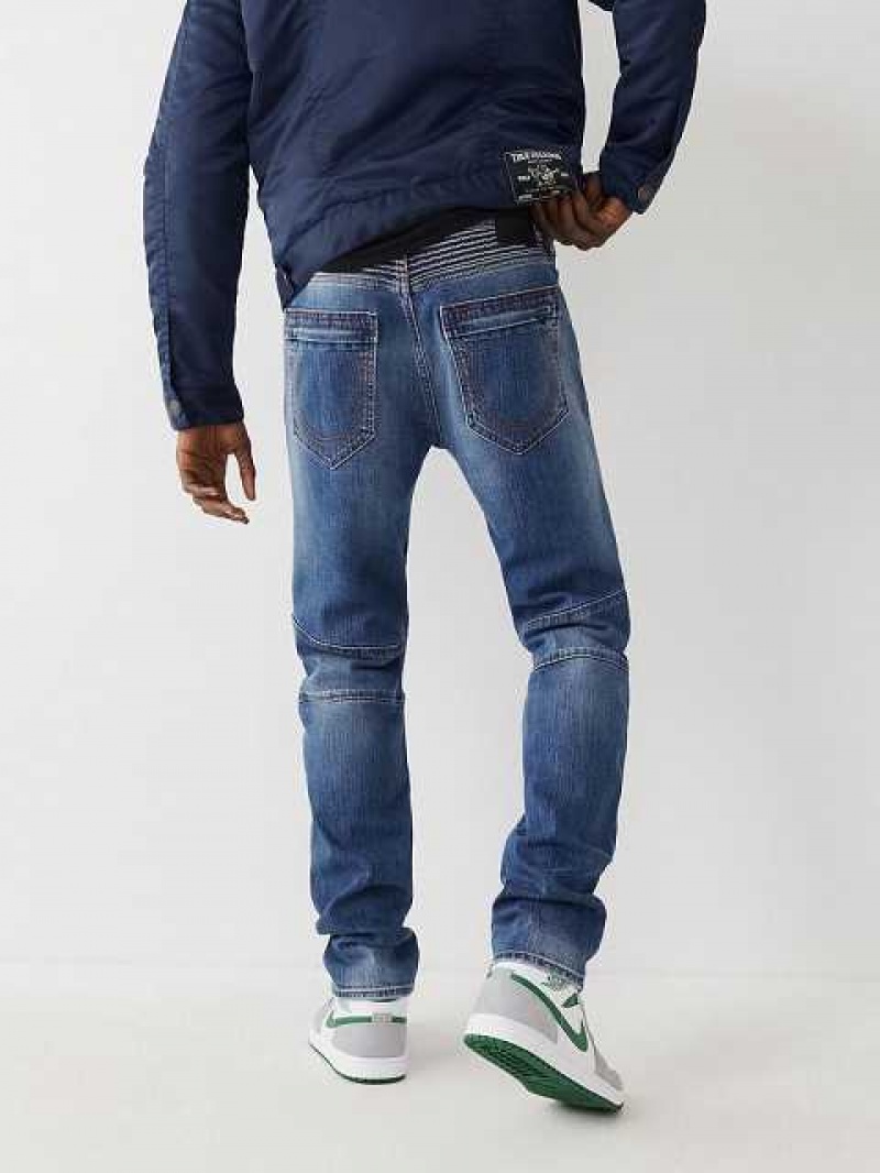 True Religion Rocco Moto Renegade Skinny Jeans Herr Blå | AIF785096