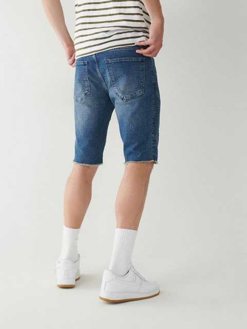 True Religion Rocco Moto Shorts Herr Blå | DUT621539