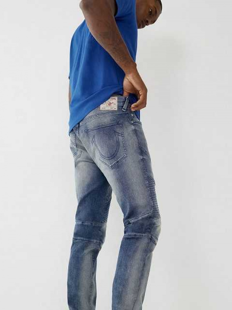 True Religion Rocco Moto Stitch Skinny Jeans Herr Blå | EAY964183