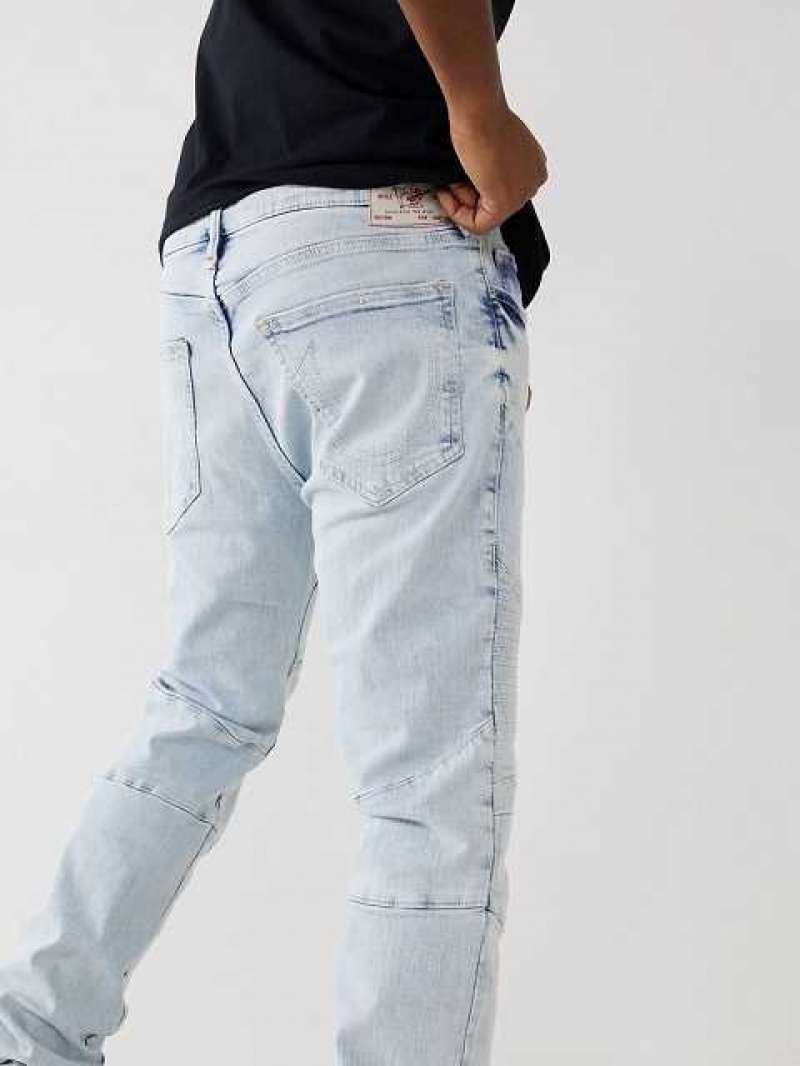 True Religion Rocco Moto Stitch Skinny Jeans Herr Ljusblå | MRL690725