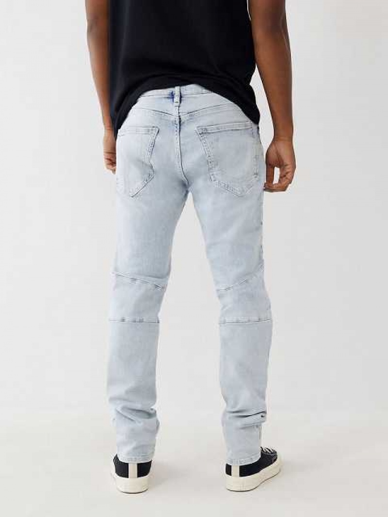 True Religion Rocco Moto Stitch Skinny Jeans Herr Ljusblå | MRL690725