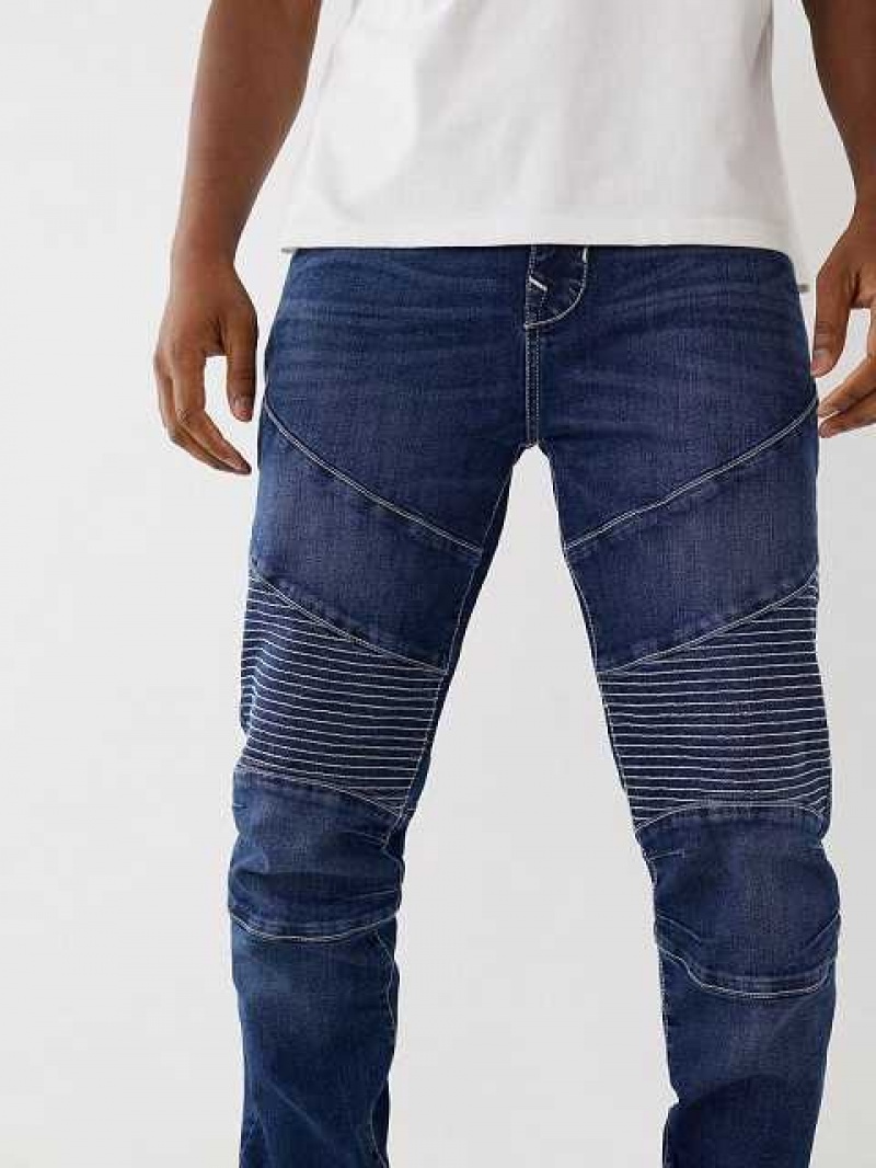 True Religion Rocco Moto Stitch Skinny Jeans Herr Mörktvätt | VRM203594