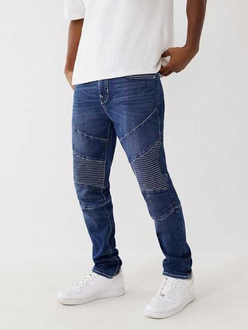 True Religion Rocco Moto Stitch Skinny Jeans Herr Mörktvätt | VRM203594