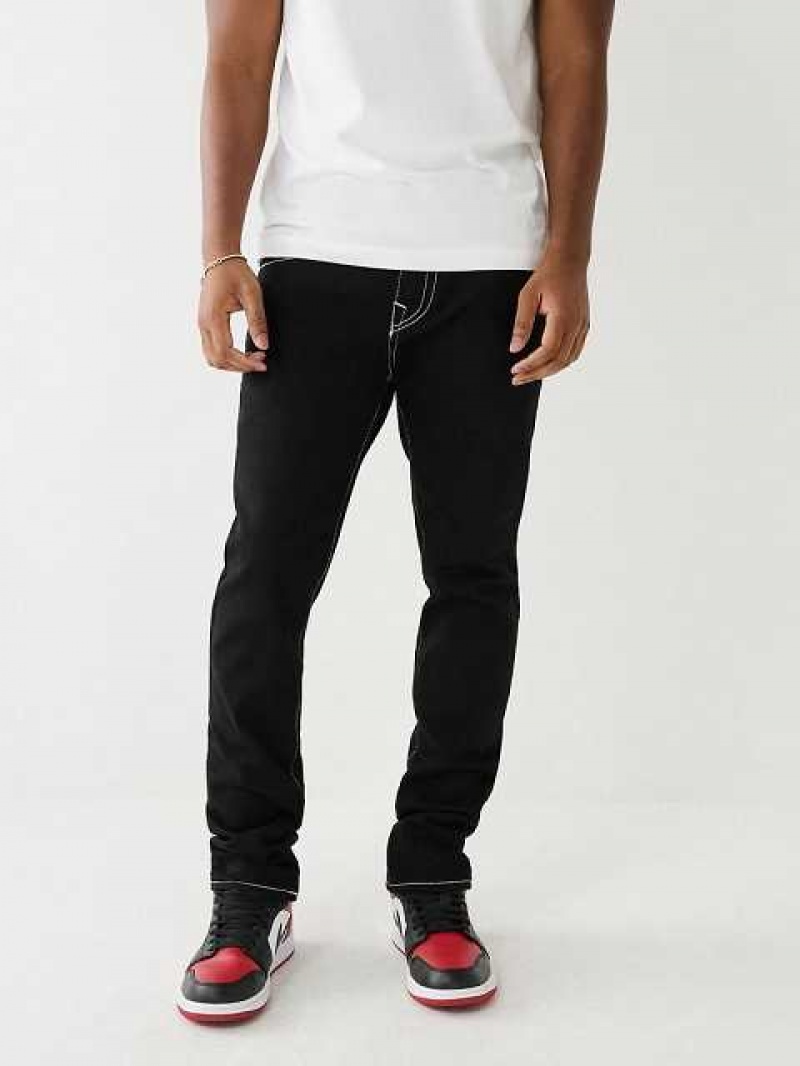 True Religion Rocco Single Needle Flap 32” Skinny Jeans Herr Svarta | VMS025894