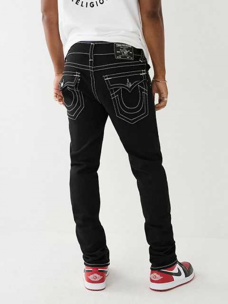 True Religion Rocco Single Needle Flap 32” Skinny Jeans Herr Svarta | VMS025894