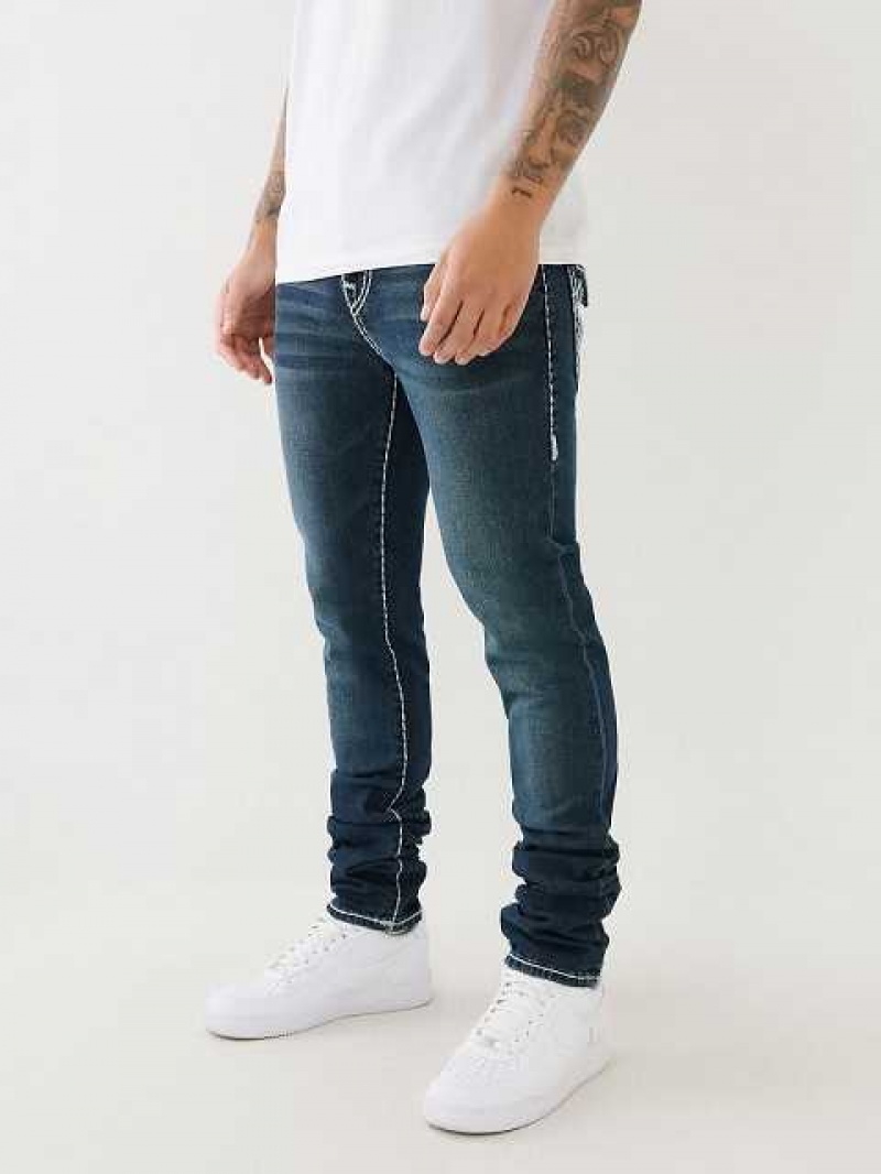 True Religion Rocco Stacked Super T Skinny Jeans Herr Turkos Mörktvätt | FNU568327