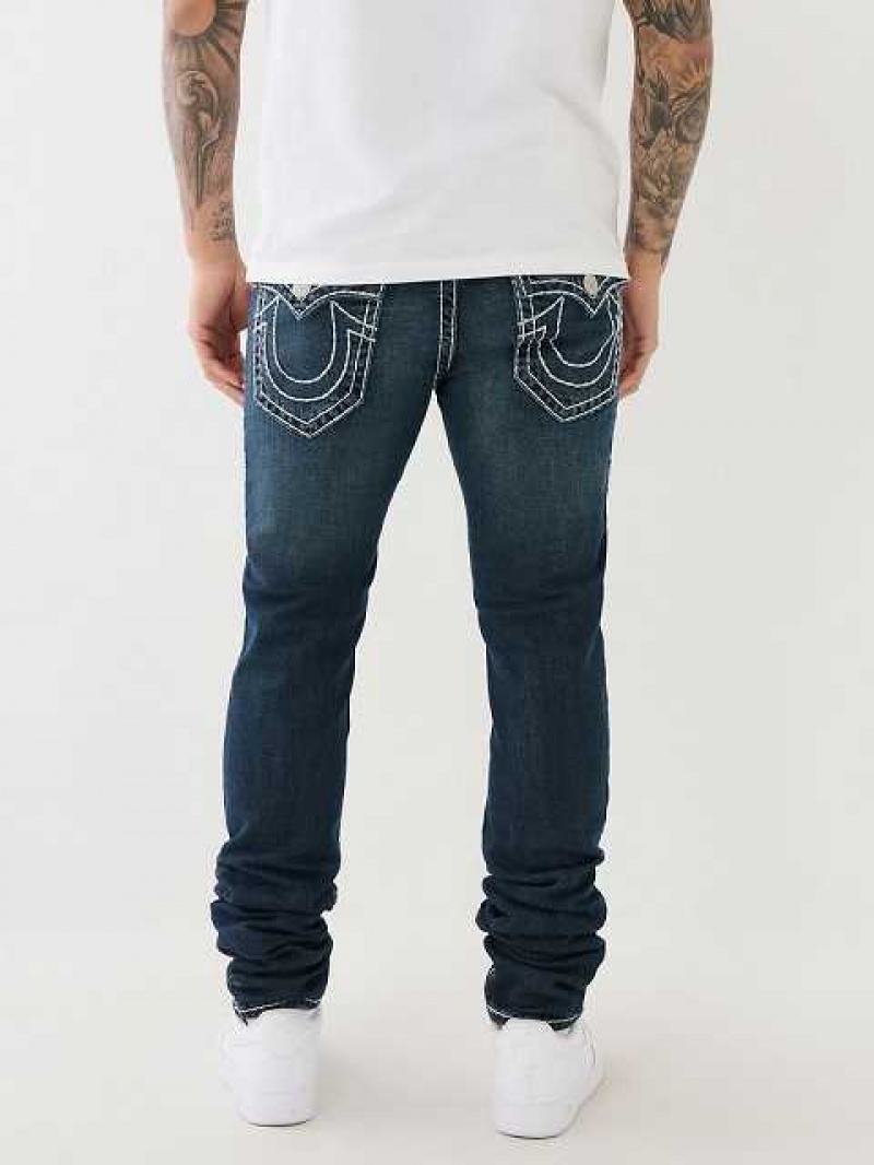 True Religion Rocco Stacked Super T Skinny Jeans Herr Turkos Mörktvätt | FNU568327