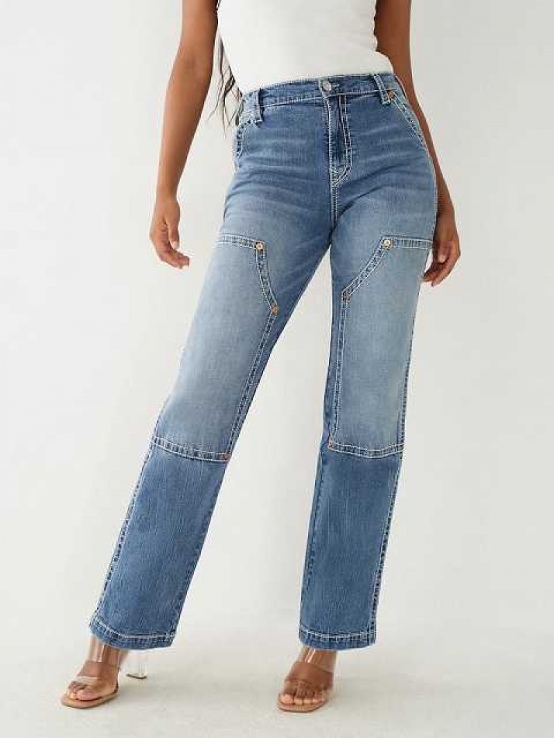 True Religion Sarah High Rise Straight Jeans Dam Blå | WIR063128