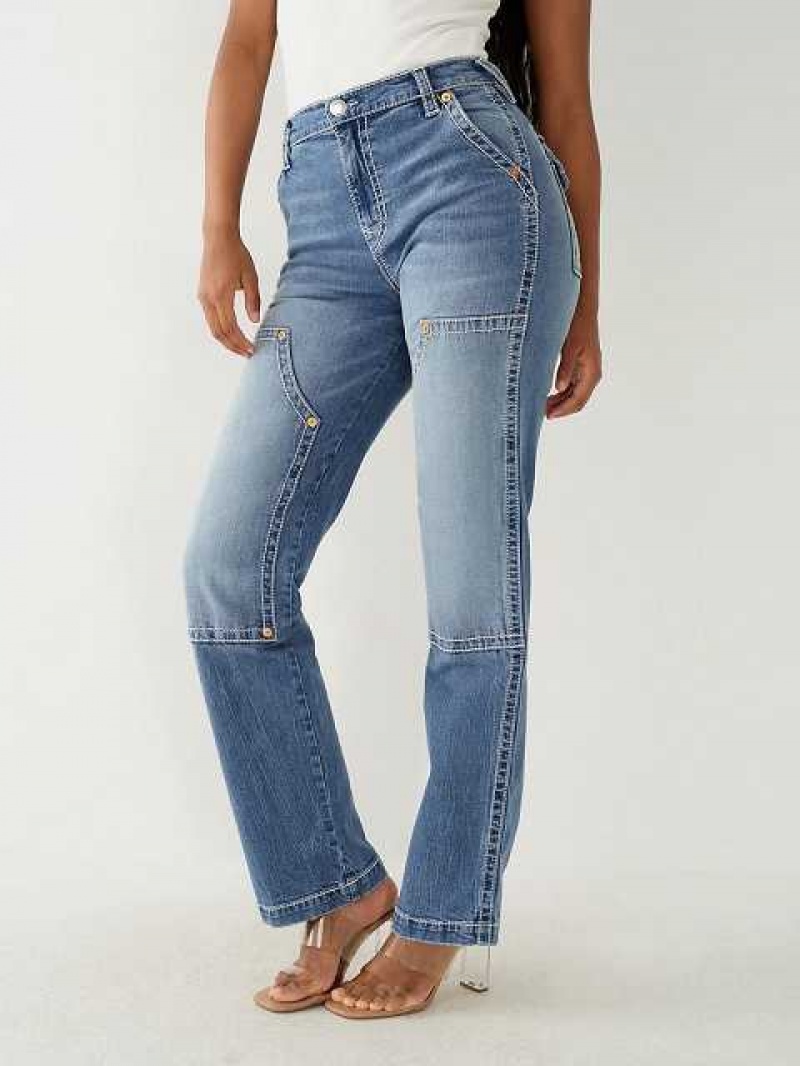 True Religion Sarah High Rise Straight Jeans Dam Blå | WIR063128