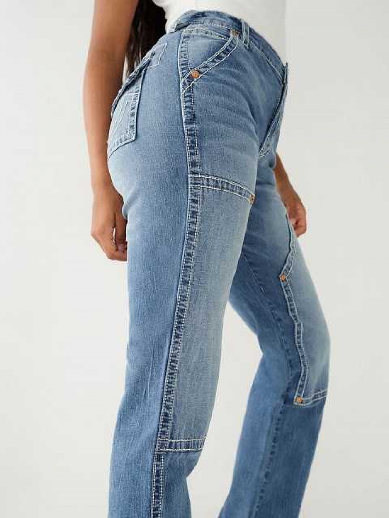 True Religion Sarah High Rise Straight Jeans Dam Blå | WIR063128