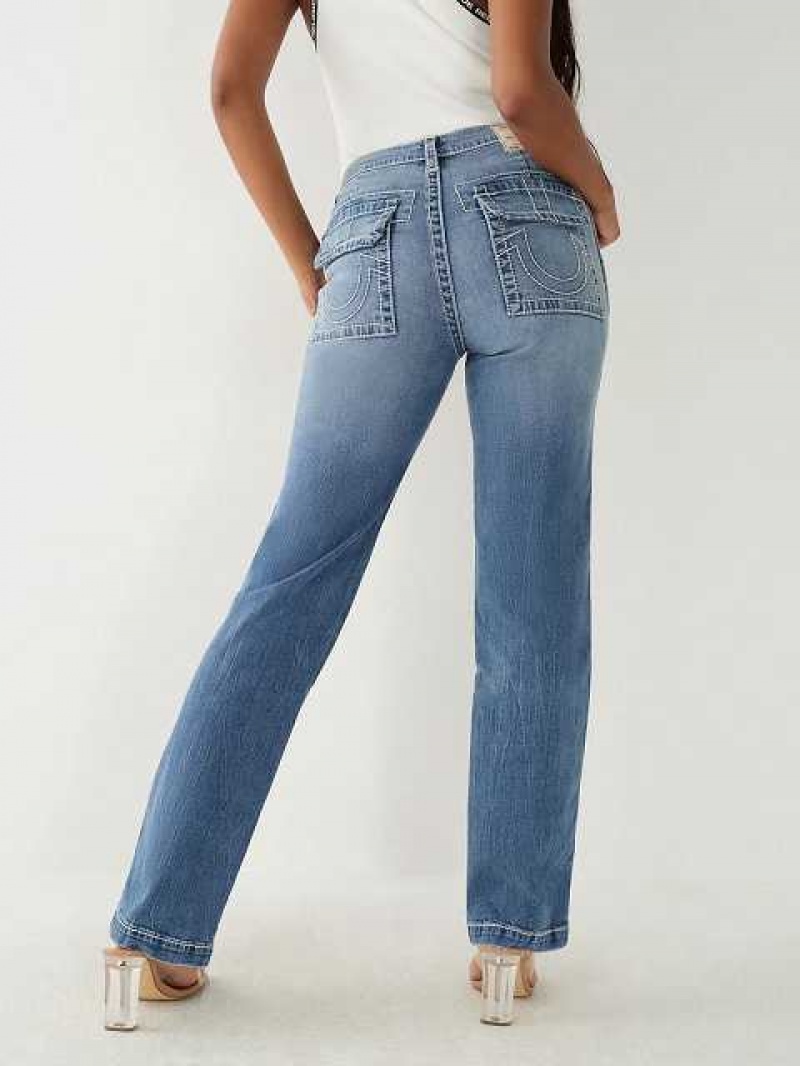 True Religion Sarah High Rise Straight Jeans Dam Blå | WIR063128