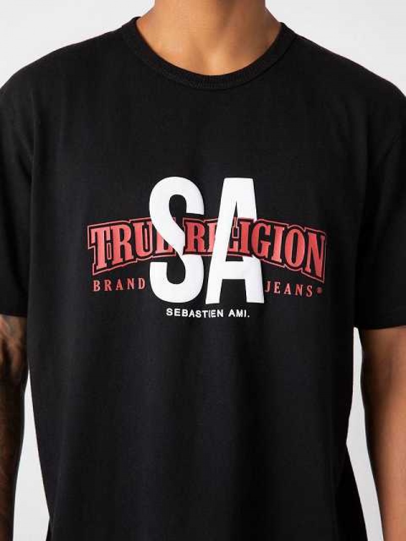 True Religion Sebastien Ami X Collaboration T-shirt Herr Svarta | VWB835726