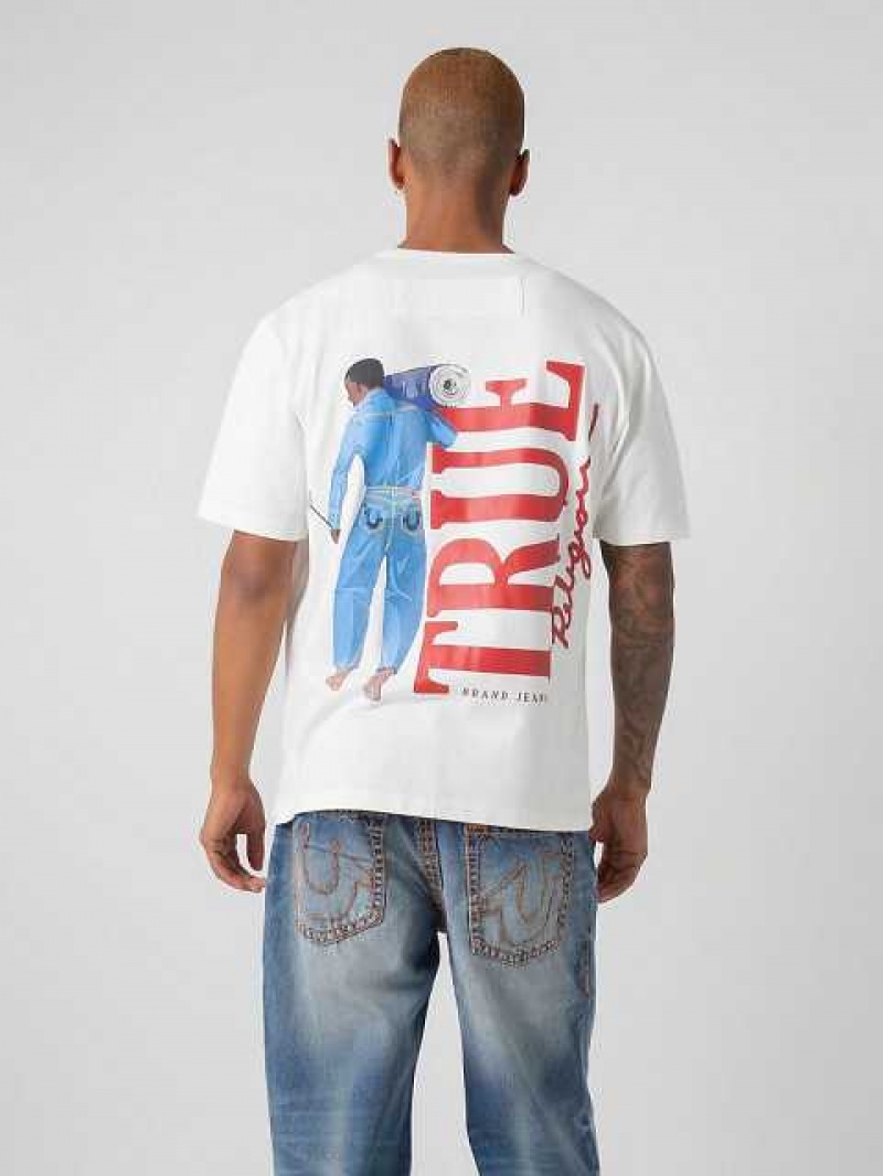 True Religion Sebastien Ami X True Grit T-shirt Herr Vita | LYV625970